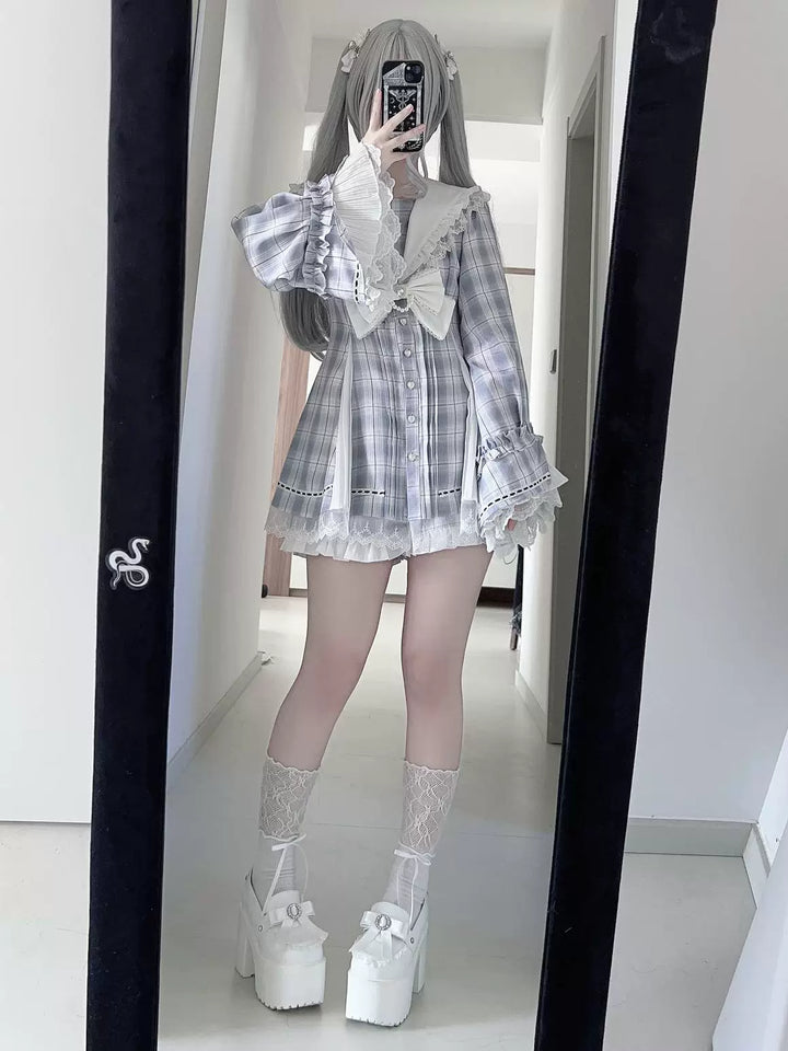 Jirai Kei Hime Sleeves Dress, Pocketed Shorts 44215:818979