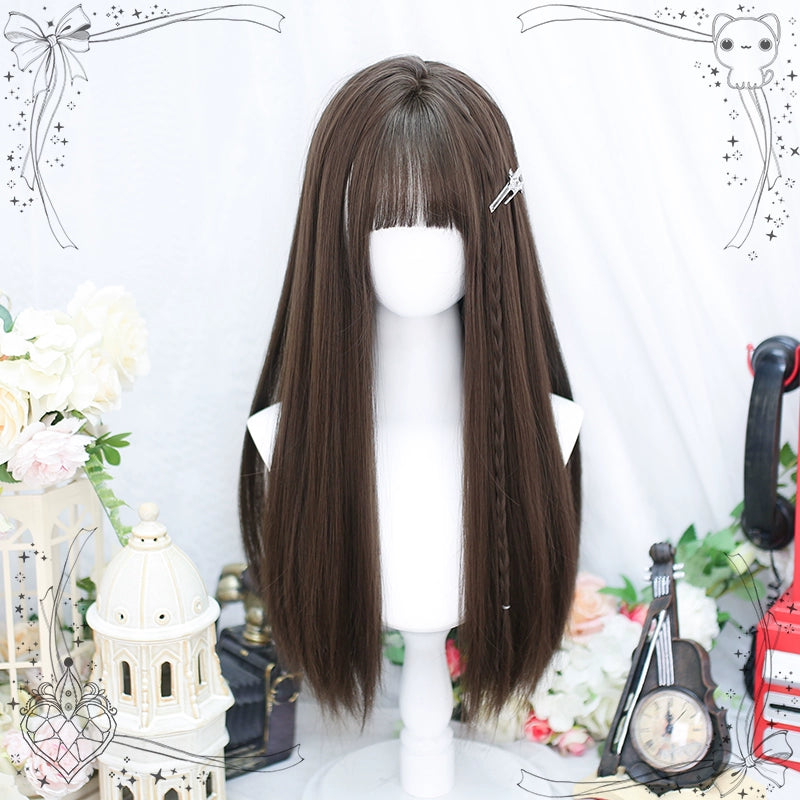 Lolita Wig Long Curly Hair And Straight Bang Multicolors 35930:507112 35930:507112