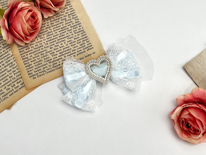 Kawaii Heart-Shaped Lace Sweet Hair Clips Multicolor 21564:309544