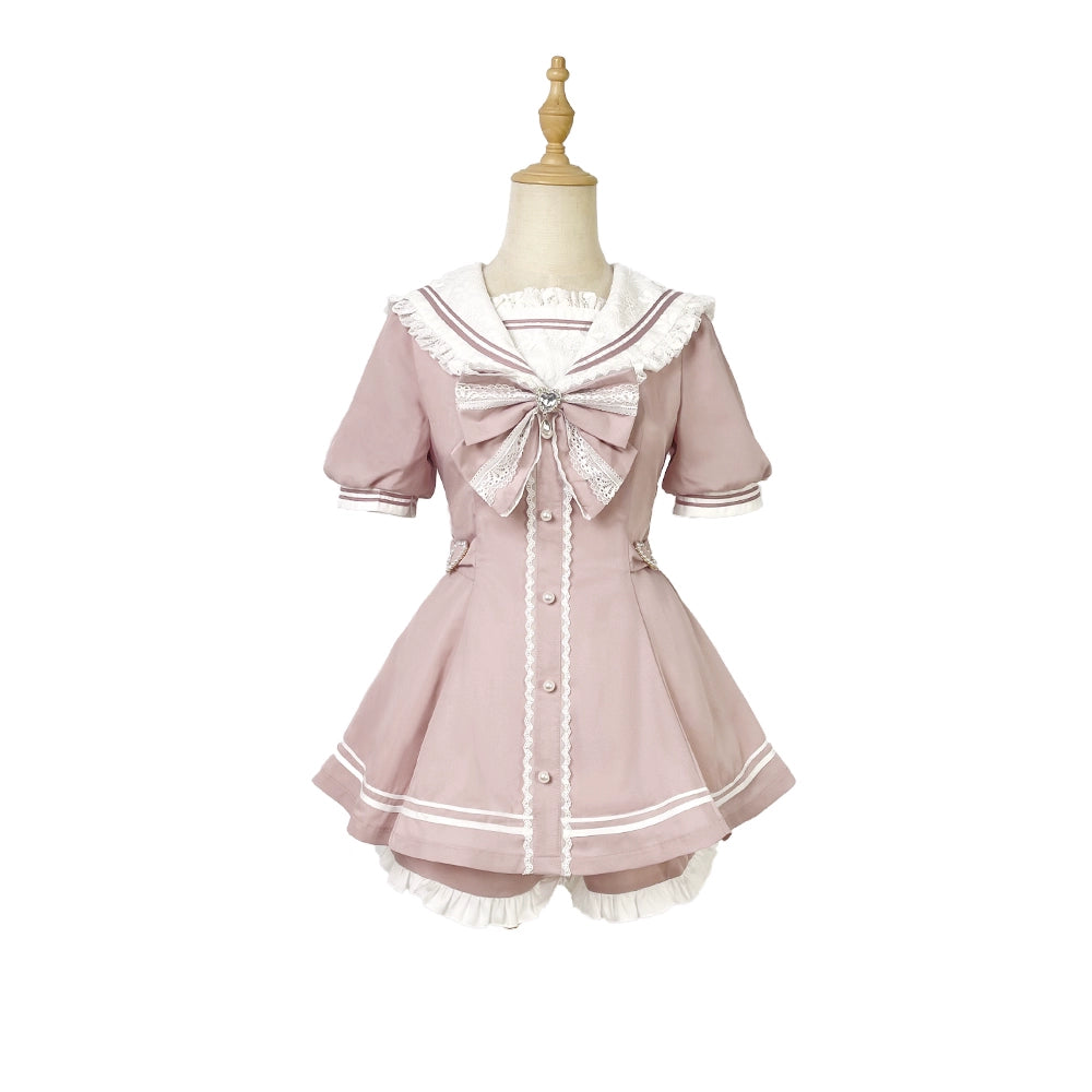 Jirai Kei Set Up Dress Short Sleeve Outfit Set Multicolor (Pre-order / 2XL L M S XL) 37458:560190