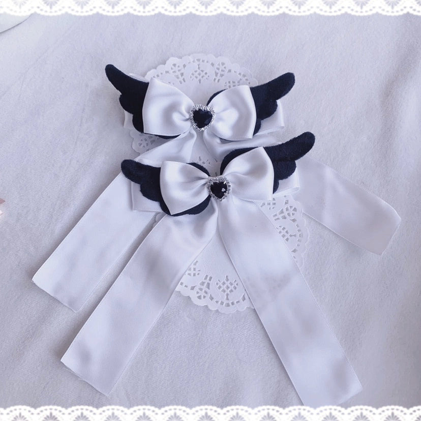 Jirai Kei Headwear Bow And Angel Wings Hair Clip 21670:441134