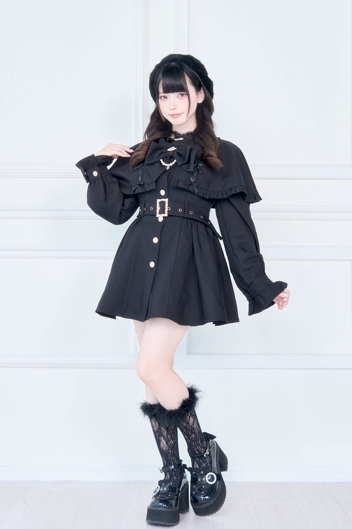 Cape Styled Jirai Kei Trench Coat 43822:786591