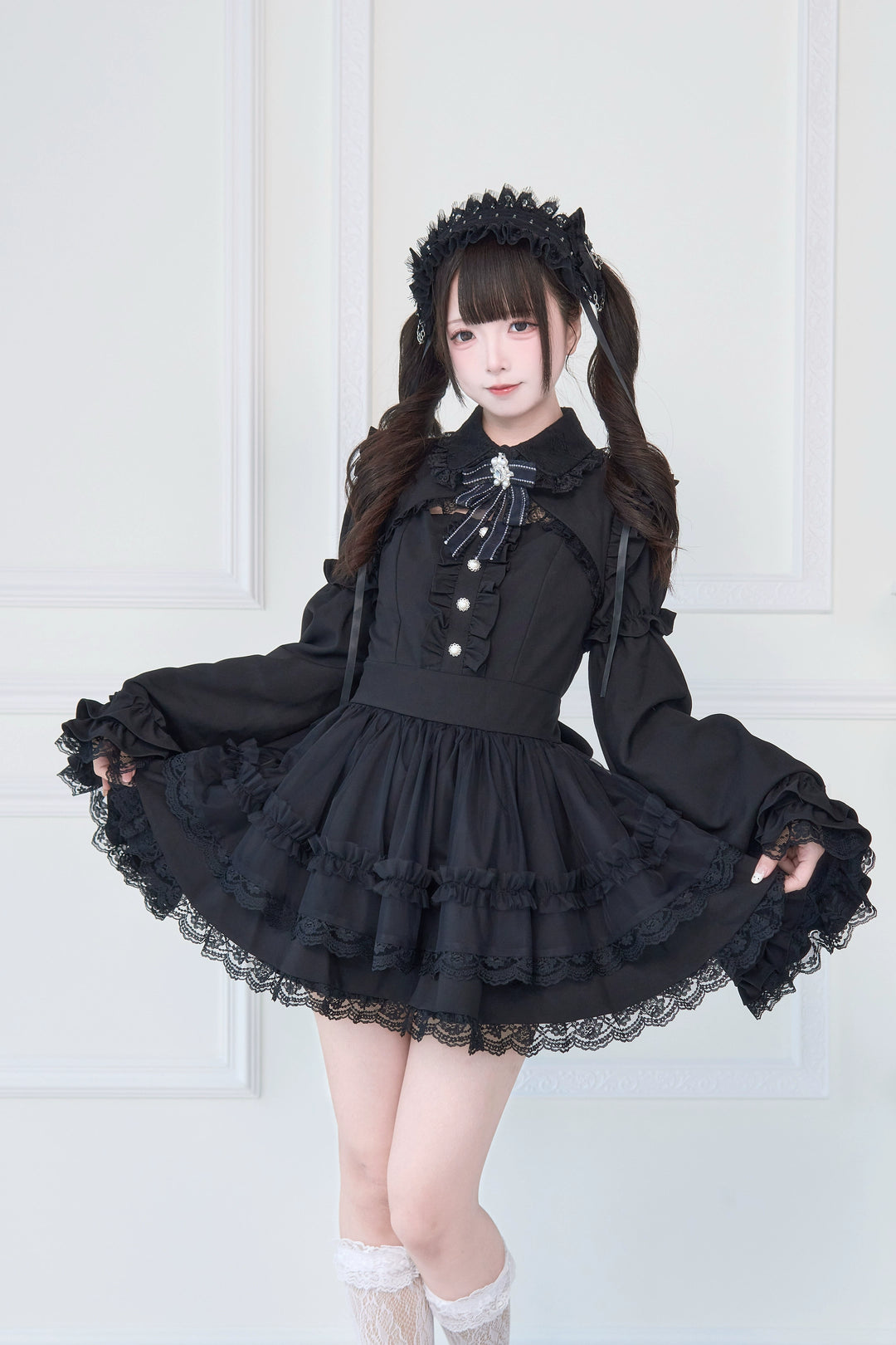 Jirai Kei Dress, Detachable Princess Sleeves, Safety Shorts 43608:780682