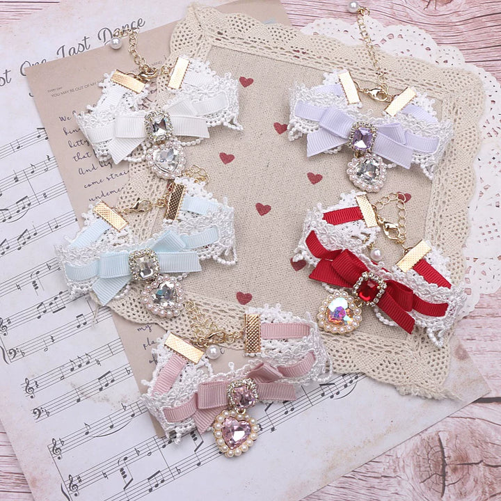 Ryousangata Heart Rhinestones Necklaces and Wrist Pieces 45072:838597