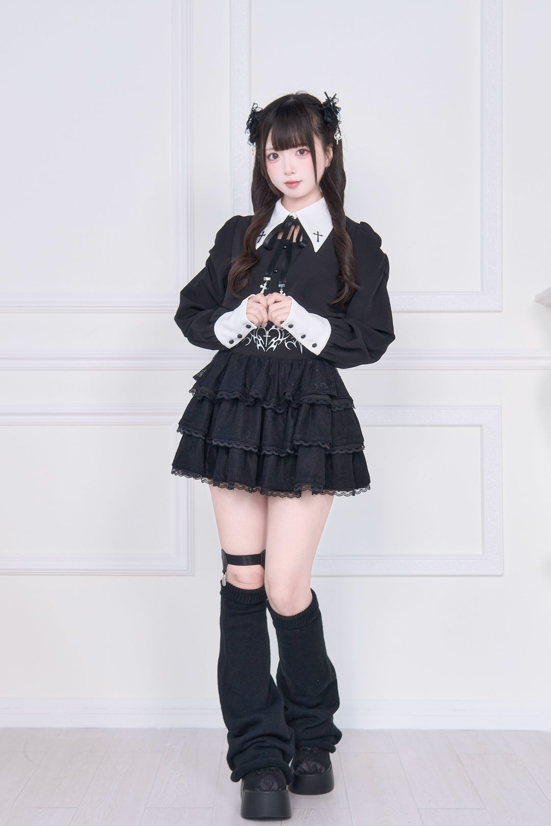 Jirai Kei Skirt Outfit, Cross Embriodery 43942:790068