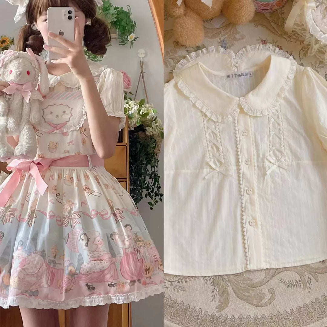 Lolita Creamy Color Dress Cute Princess JSK Dress (L M S XL) 31740:632096