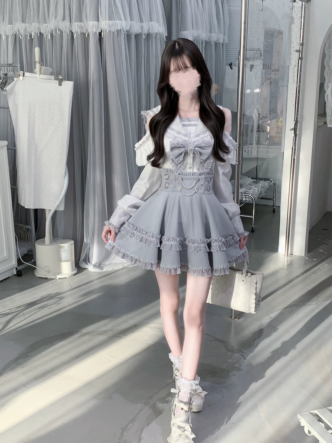 Ryousangata Sailor Collar Blouse, Elastic Waist Skirt 45746:860806