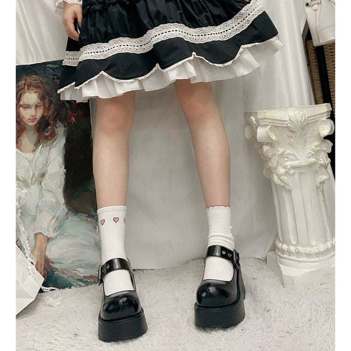 Harajuku Fashion Sponge Sole Thick Bottom Flats Shoes 21866:315080 21866:315080