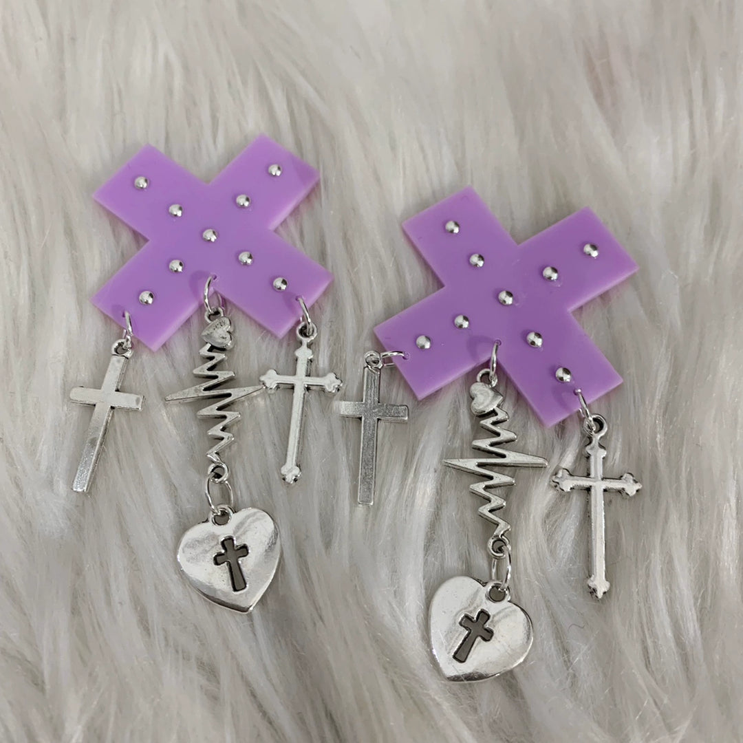 Jirai Kei Punk Hair Clips Subculture Cross Pendant Hair Clip 29272:357918