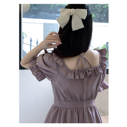 Elegant Lolita Dress Purple Lolita Dress Puff Sleeve Dress 36412:564094