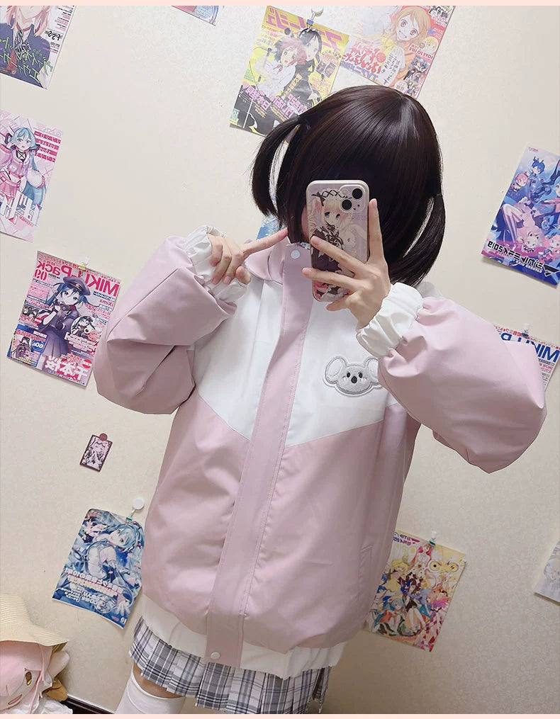 Plus Size Kawaii Coat Detachable Inner Jacket Pink Hoodie 39664:637000