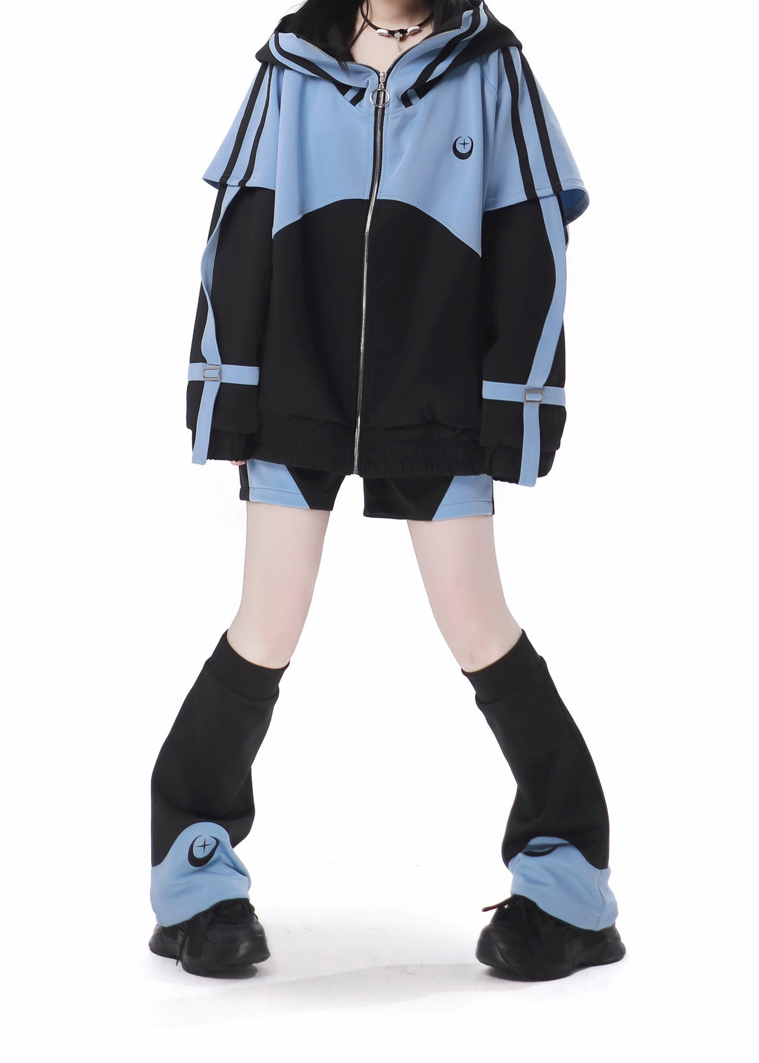 Jirai Kei Blue Black Plus Size Coat Sportswear Outfit Sets 34496:465534 34496:465534