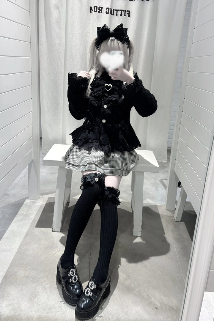 Wool-blend Ryousangata Short Coat, Heart-shaped Pockets 44681:819309