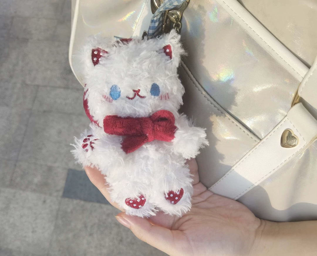 Kawaii Fashion Strawberry Kitten Keychain Plush Doll 21898:331764 21898:331764