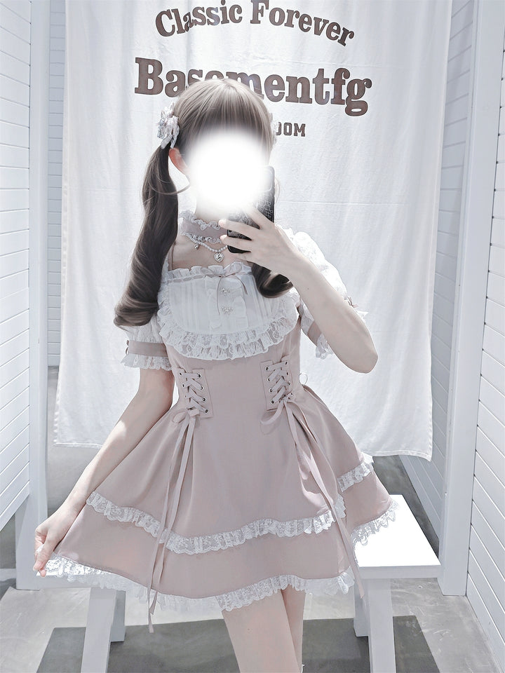 Ryousangata Dress Set, Detachable Rhinestone Necklace 43689:783111