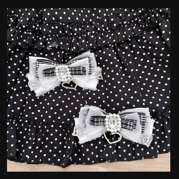 Jirai Kei Houndstooth Style or Fluffy Plush Hair Clips 45567:854718