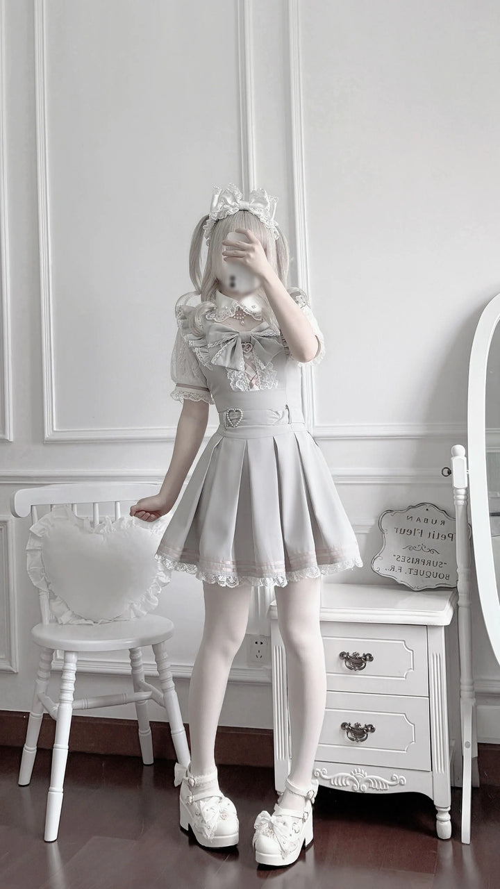 Jirai Kei Lace Dress with Cut-Out Neckline 45359:846149