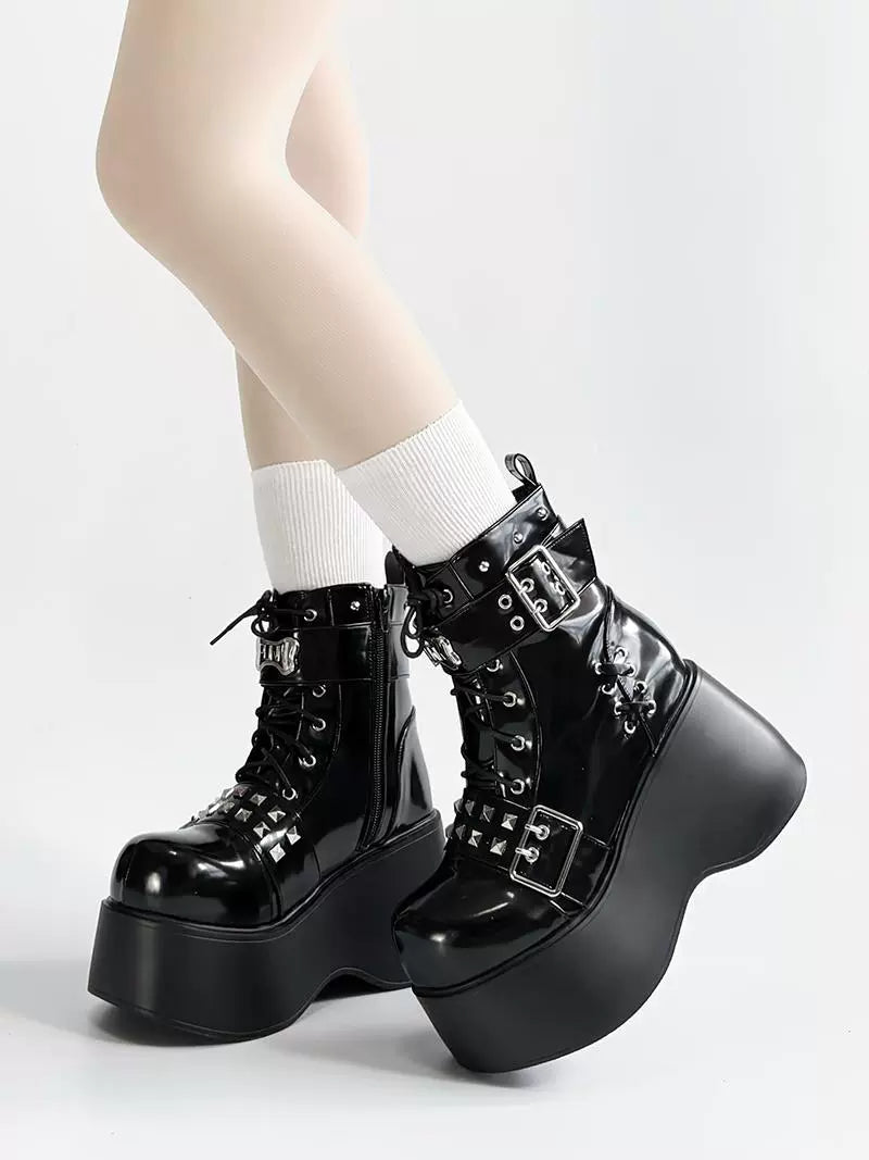 Punk Platform Shoes Subculture Thick-soled Boots Martin boots 40870:697174