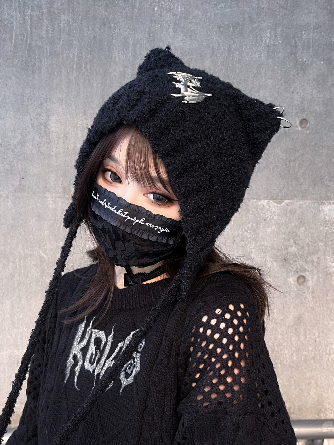 Y2K Winter Hat Japanese Style Knitted Cat Ear Hat 39486:634996