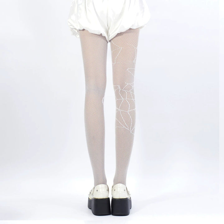 Gothic Fishnet Tights, Spiderweb and Spider Design 44087:794822