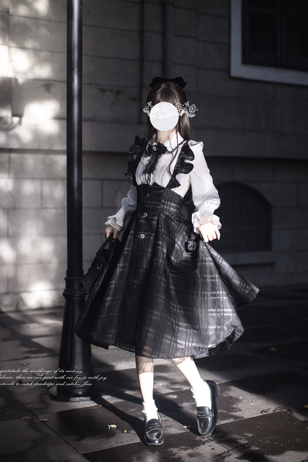 Two-piece Seiso Kei Suspender Skirt Outfit 43883:789489
