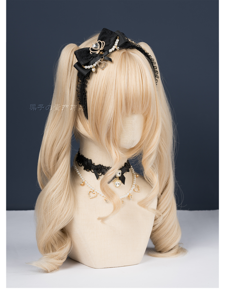 Ryousangata Bow Headband, Rhinestone Accents 44413:808188