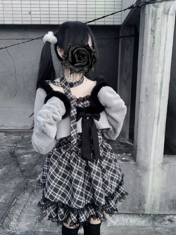 Jirai Kei Camisole Dress, Cropped Outerwear 44084:796549