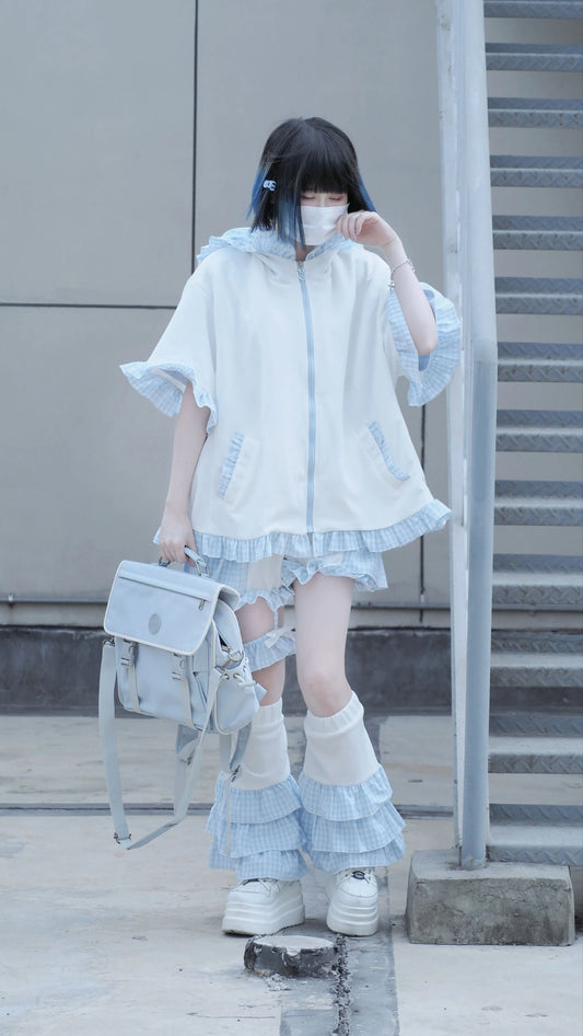 Tenshi Kaiwai Outfit Set Blue Short Sleeve Coat Set 37566:563374