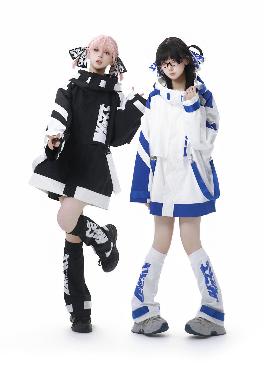 Jirai Kei Outfits Tenshi Kaiwai Hooded Jacket Shorts Set 40084:654420