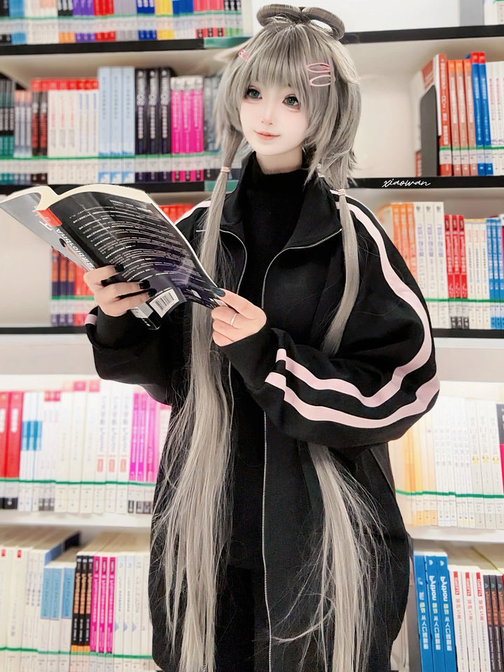 Black Jersey Jacket, Pink Stripes 44852:825902