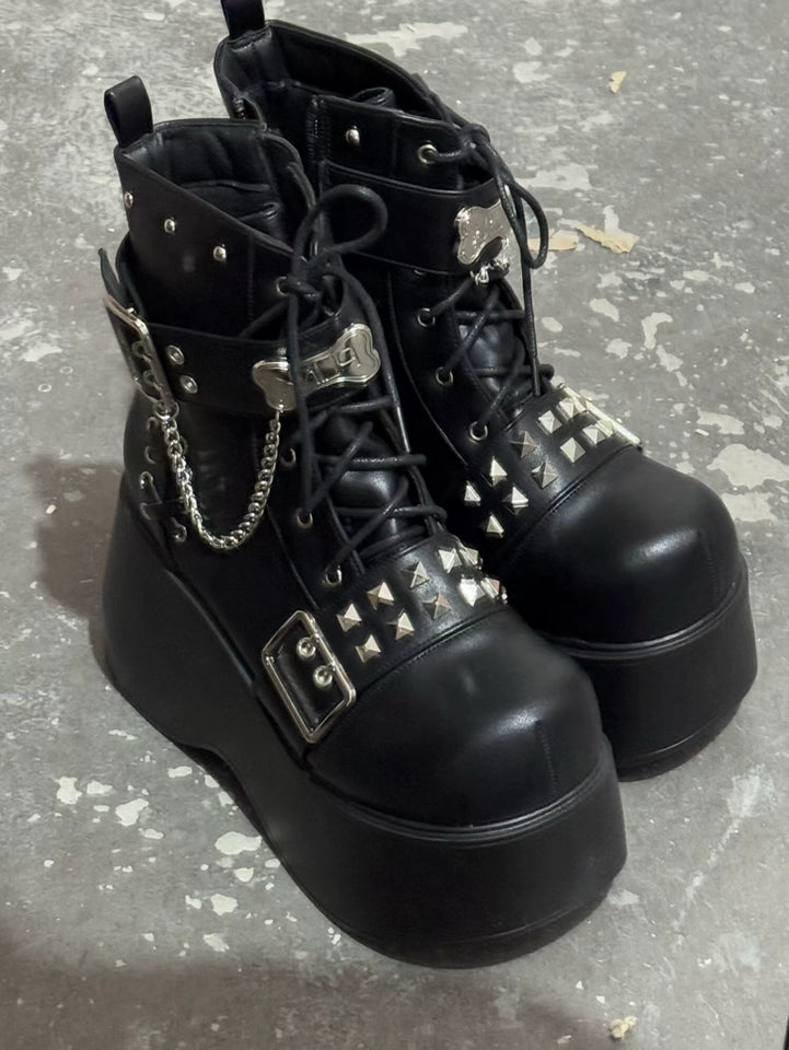 Punk Platform Shoes Subculture Thick-soled Boots Martin boots 40870:697322