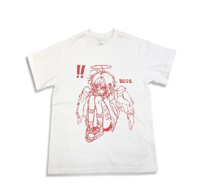 Crying Boy/Girl Loose Anime Print Top White Blue Unisex T-Shirt (2XL 3XL L M S XL) 29230:343186
