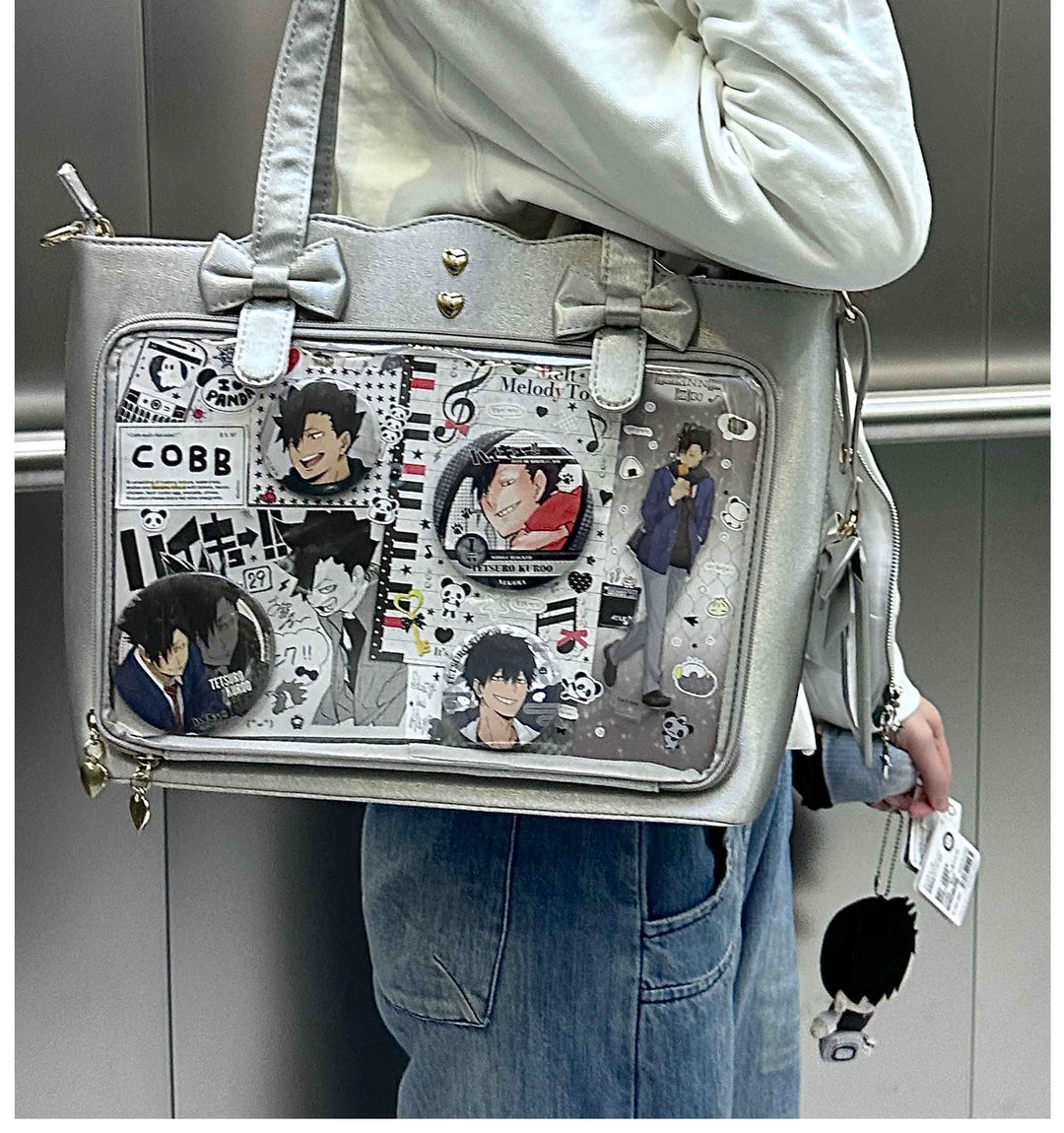 Kawaii Itabag Large Capacity Handbag With Bow Details 38032:582222