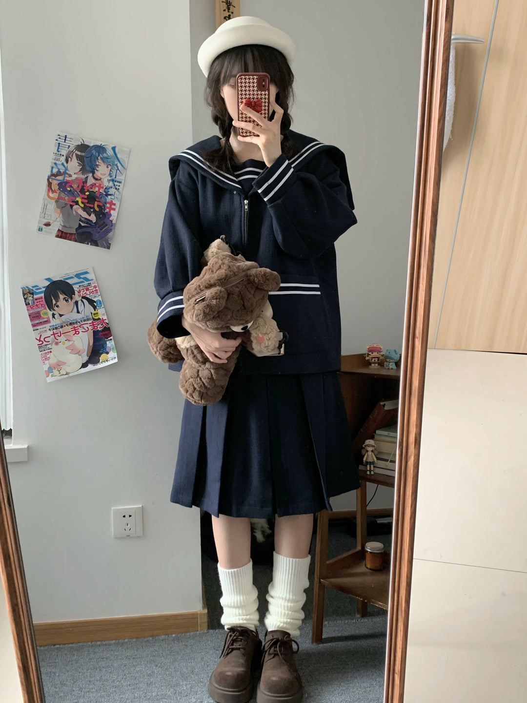 Winter JK Uniform Set, Coat and Pleated Skirt 43727:783844