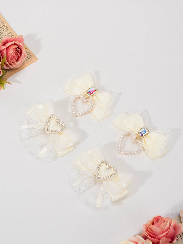 Kawaii Heart-Shaped Lace Sweet Hair Clips Multicolor 21564:309564