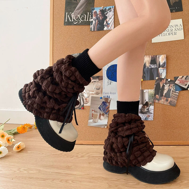 Lolita Sock Leg Covers Calf Socks With Bows (F) 36534:536128