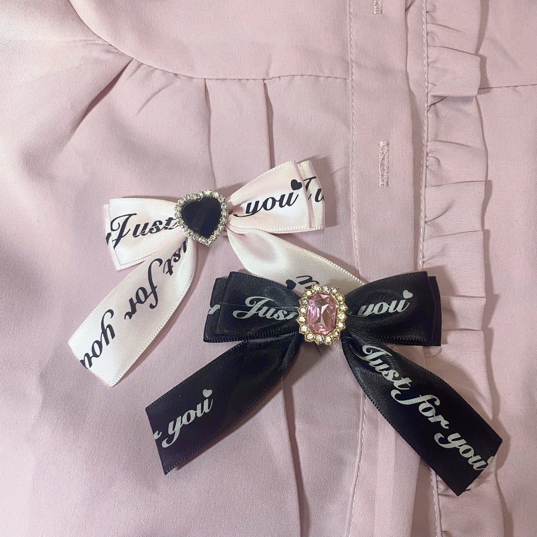 Jirai Kei Black Pink Bow Tie Hair Clip 29320:355750 29320:355750