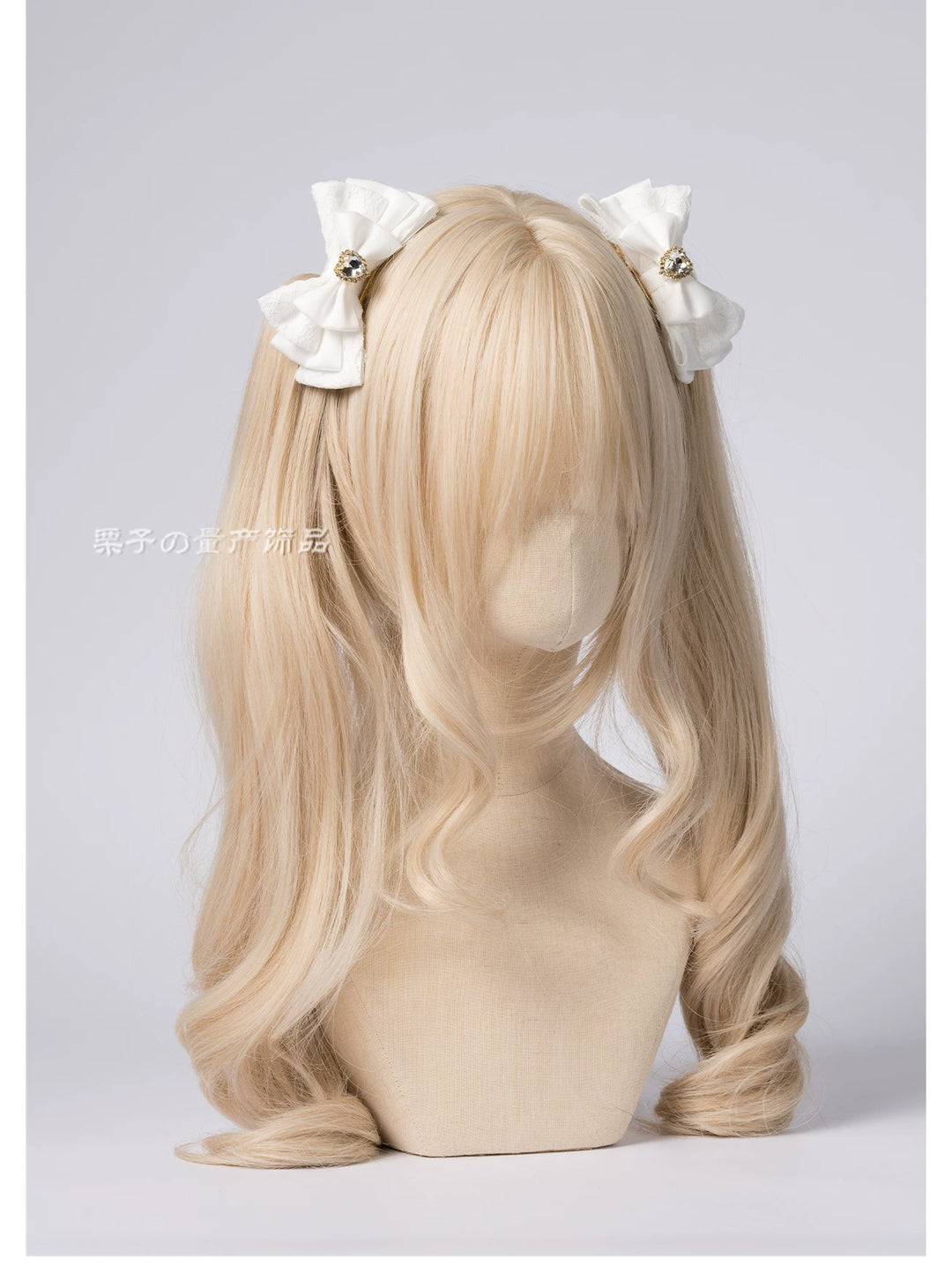 Jirai Kei Four-layer Bow Hair Clips, Heart Rhinestone 45777:862005