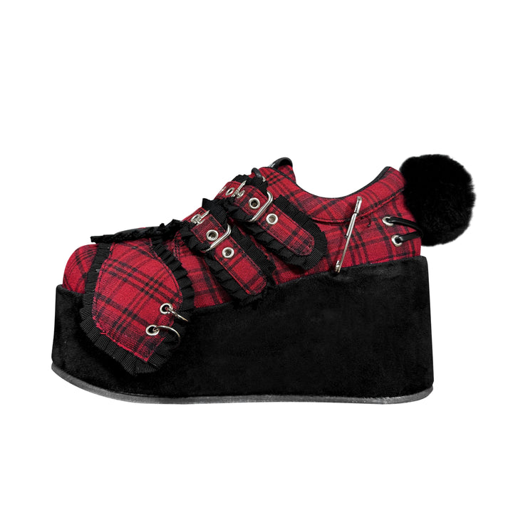 Y2K Shoes Red Plaid Platform Shoes Bandage Bunny Shoes 34394:471178 34394:471178