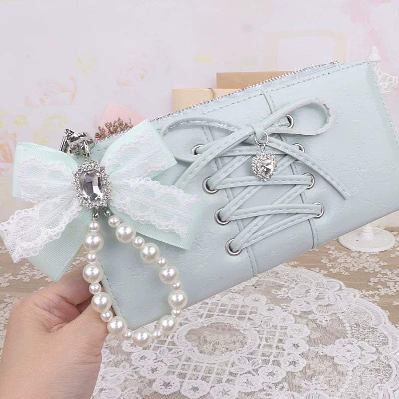 Ryousangata Wallet, Pearl Chain Bow Pendant 45070:839059