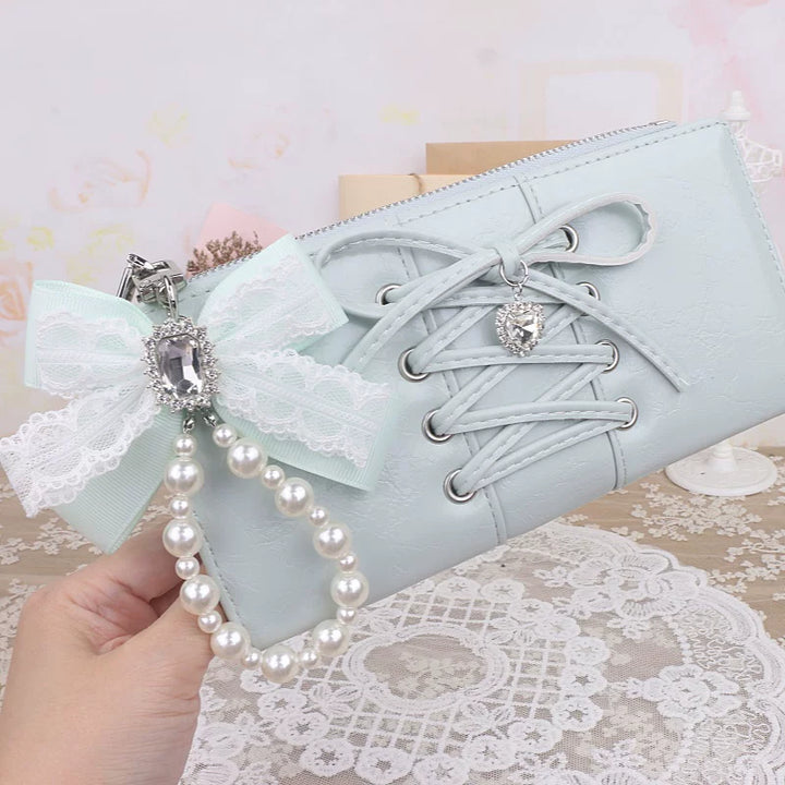 Ryousangata Wallet, Pearl Chain Bow Pendant 45070:839059