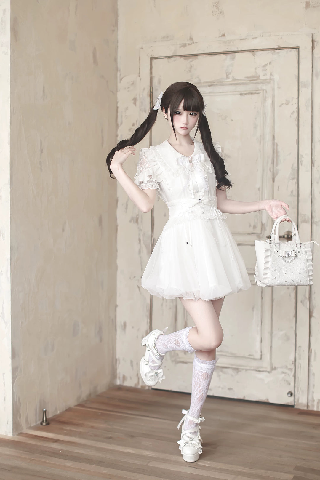 Jirai Kei Bubble Skirt, Rhinestone and Bows 45192:841909