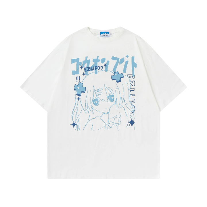 Tenshi Kaiwai T-shirt Subculture Top Half Sleeve T-shirt (L M / White) 38060:579834