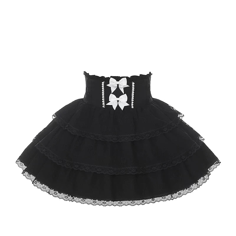 Jirai Kei Off Shoulder Blouse, Lace Layered Skirt (L M S) 45576:856335