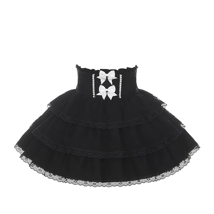Jirai Kei Off Shoulder Blouse, Lace Layered Skirt (L M S) 45576:856335