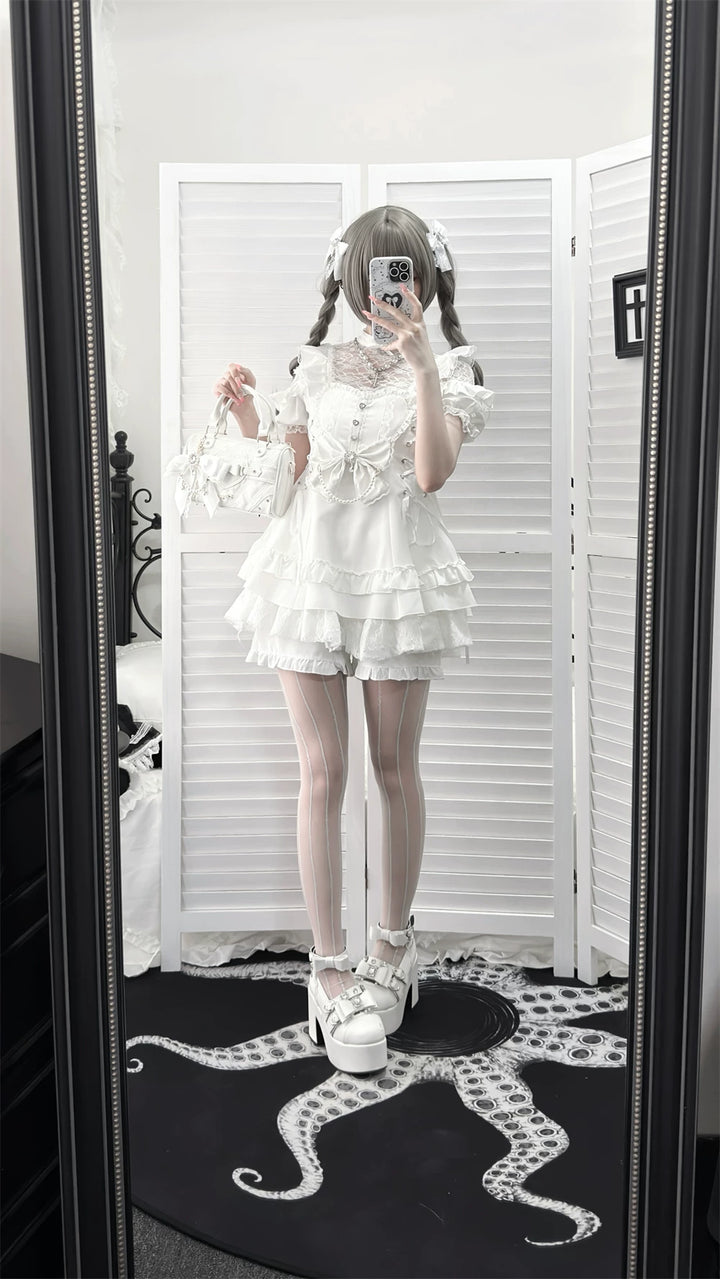 Ryousangata Dress and Shorts Set, Heart & Lace 45812:862913