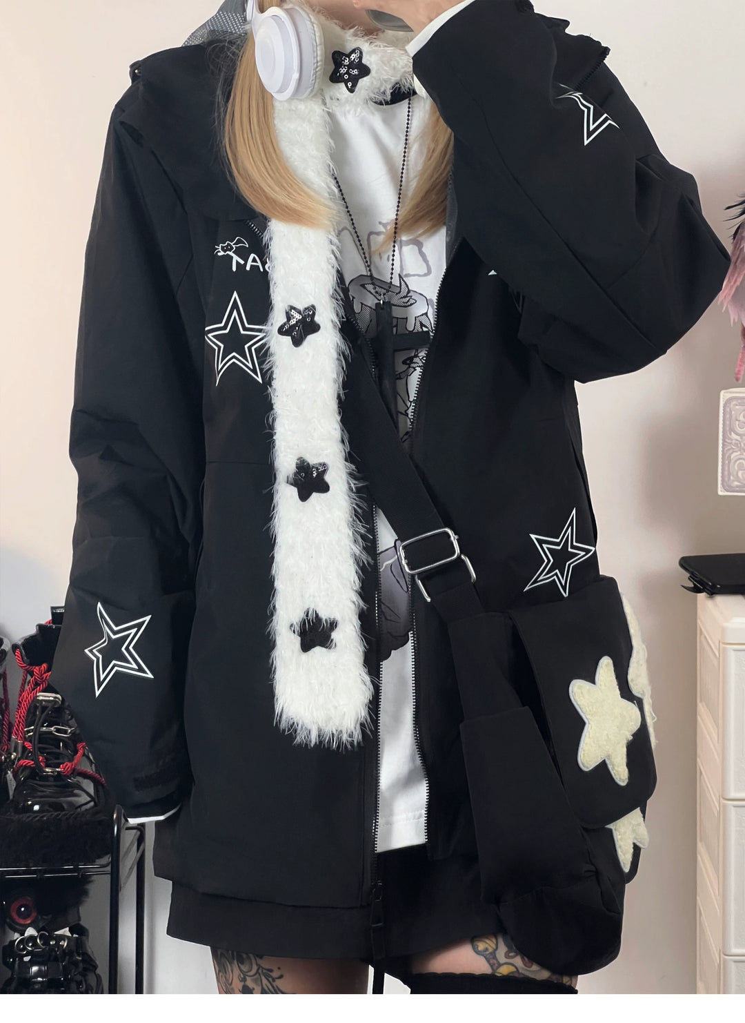 Harajuku Fashion Black Couples Jacket Coat 29246:340432 29246:340432