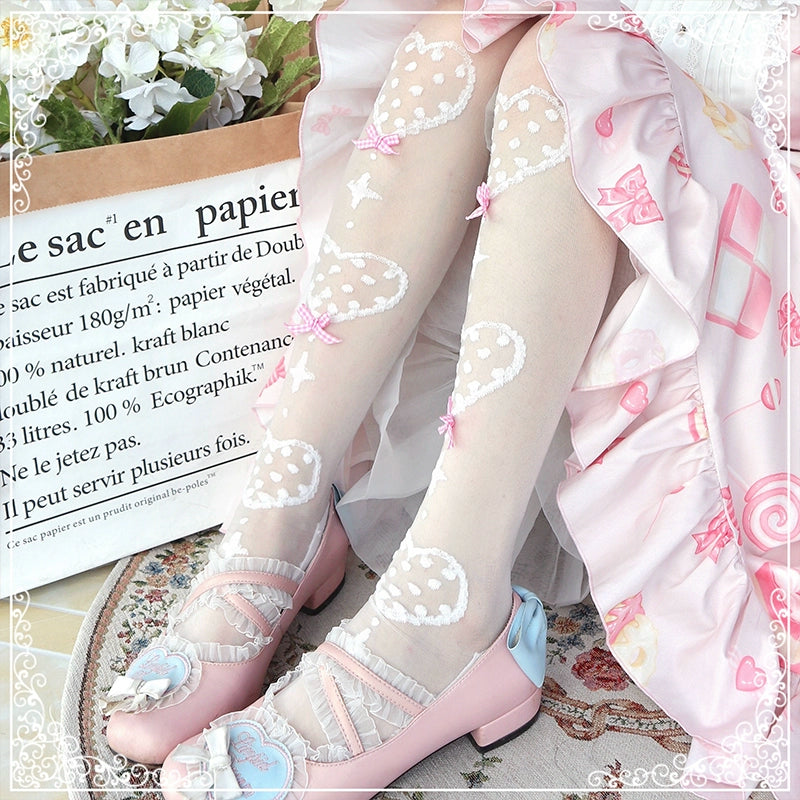 Lolita Socks Over-the-Knee Socks Sweet Heart Mid-Calf Socks 36822:611618