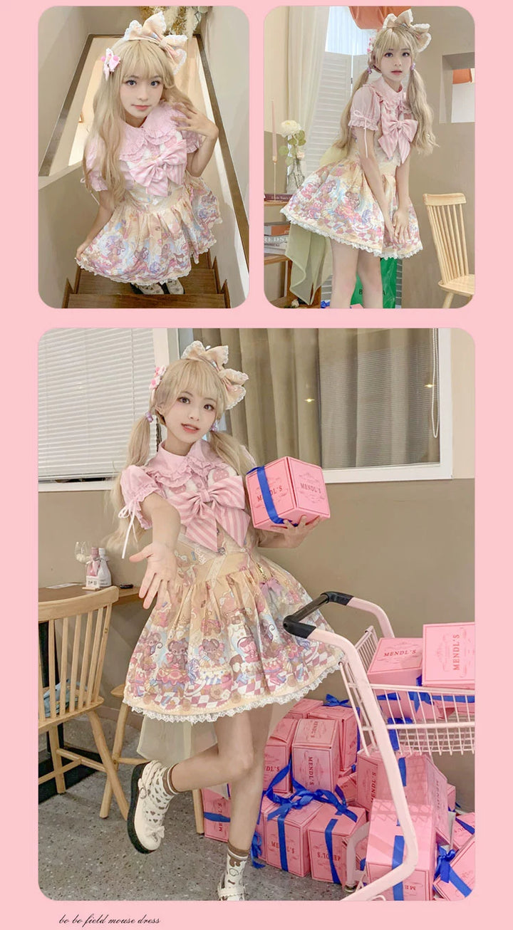 Fairy Kei Pink/ Blue Purple Yellow Coffee Lolita Dress 31732:365872 31732:365872