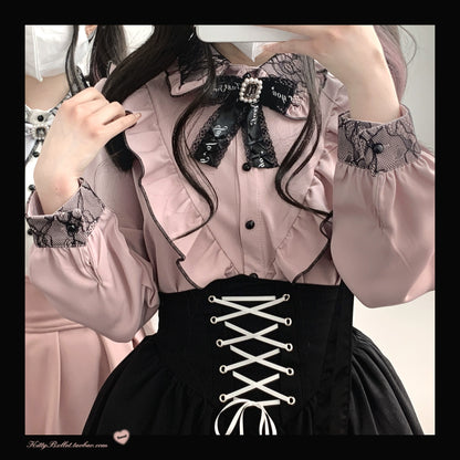 Jirai Kei Skirt High Waist Skirt Lace Up Skirt 36776:540192